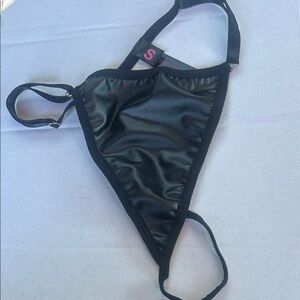 Faux leather panties thong / string Black S